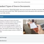 An example of course materials on source documents.