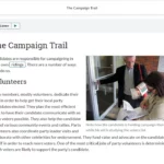 An example of course materials on the campaign trail.