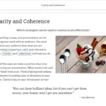 An example of course materials on clarity and coherence.