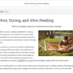 An example of course materials on reading strategies.