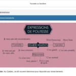 An example of course materials on formelle ou familiere