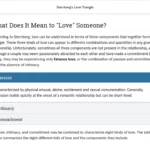 An example of course materials on Sternberg's Love Triangle.