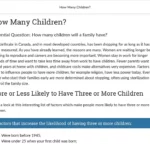 An example of course materials on the average number of children in a household.