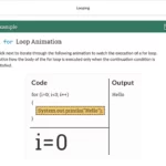 An example of course materials on looping.