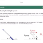 An example of course materials on calculating work.