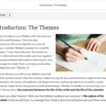 An example of course materials on theme.