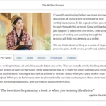 An example of course materials on the writing process.