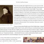 An example of course materials on Chaucer.