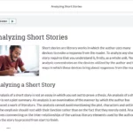 An example of course materials on short story analysis.