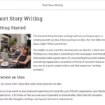 An example of course materials on short story writing.