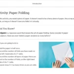 An example of an activity involving paper folding.