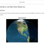 An example of an activity collecting sunset and sunrise data.