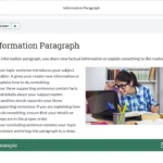 An example of course materials on how to write an information paragraph.