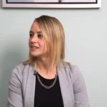 A woman waiting for a job interview.