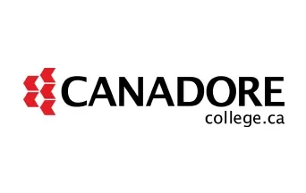Canadore college logo on a white background.