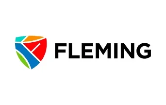 The logo for fleming on a white background.