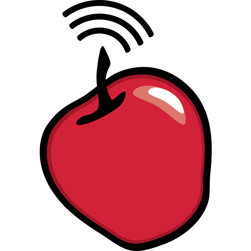 a red apple on a black background.